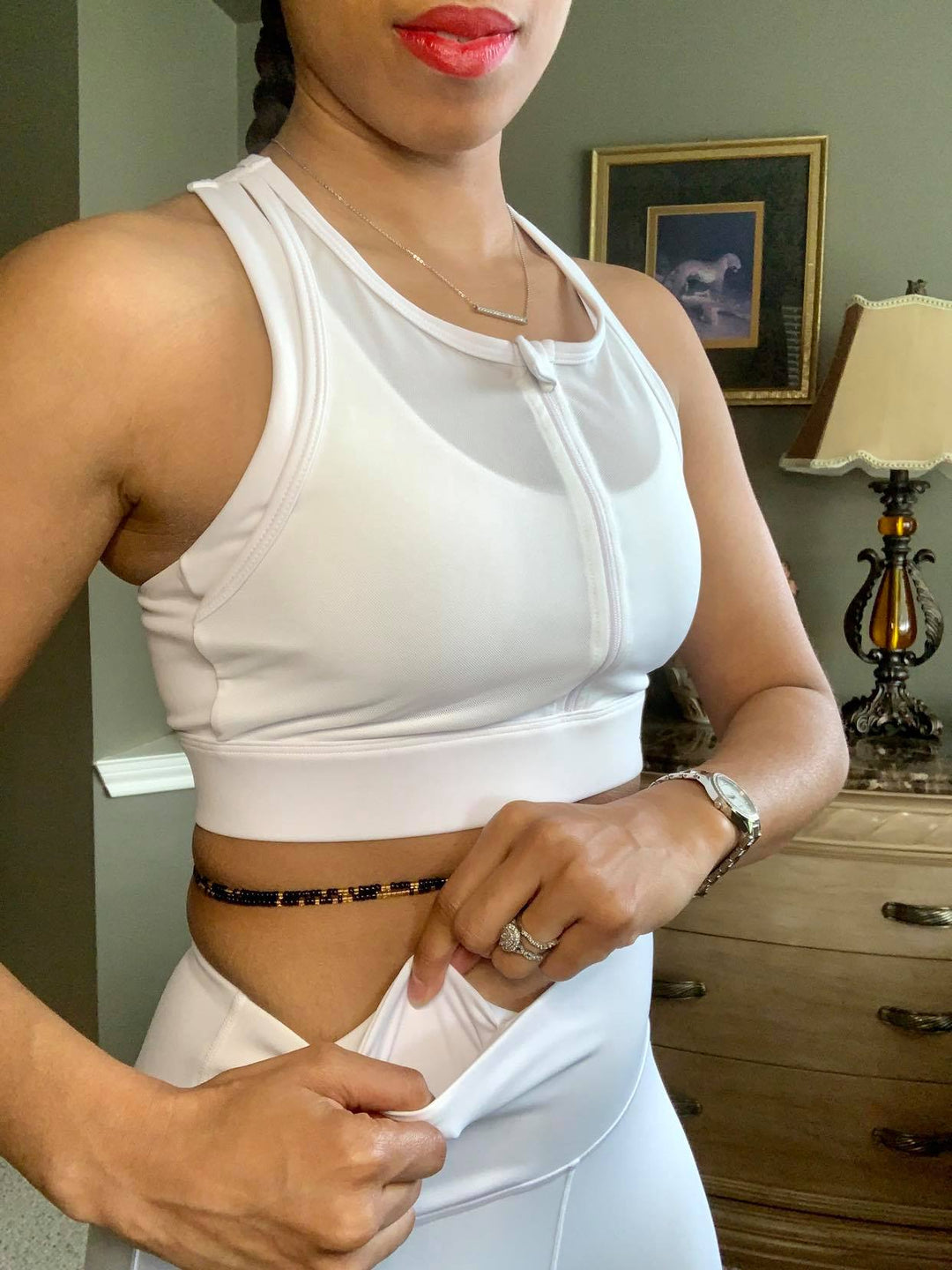 KAI MESH PANEL LEGGINGS | SNOW WHITE