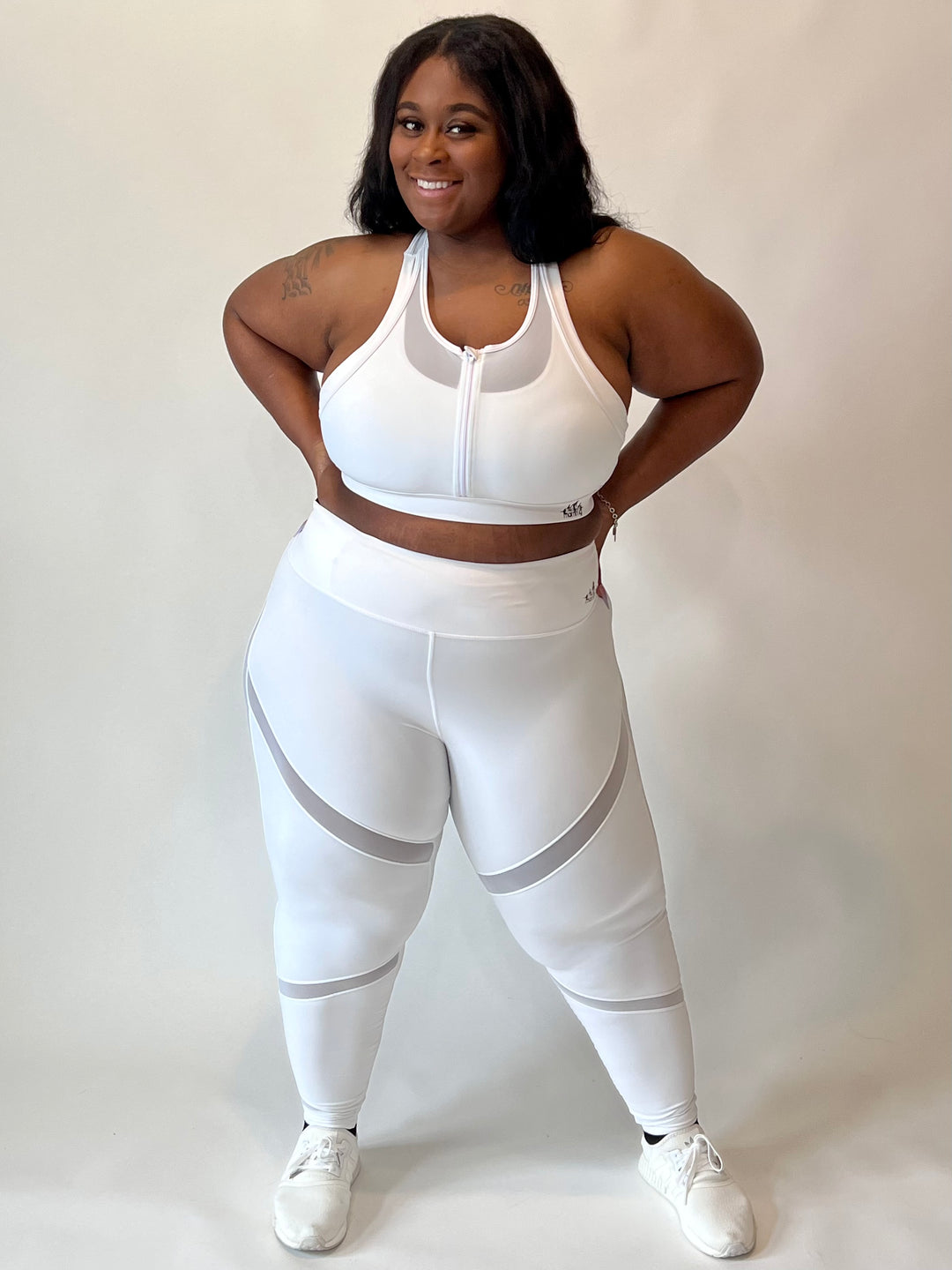KAI MESH PANEL LEGGINGS | SNOW WHITE