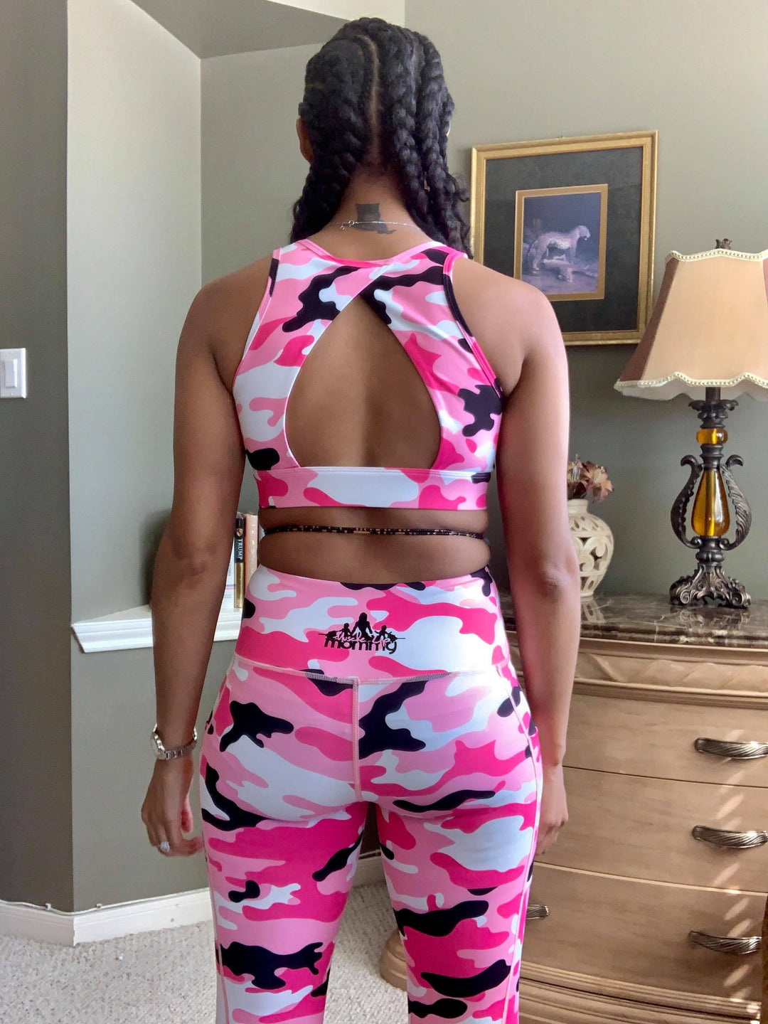 KYNDALL OPEN BACK BRA | PINK CAMO