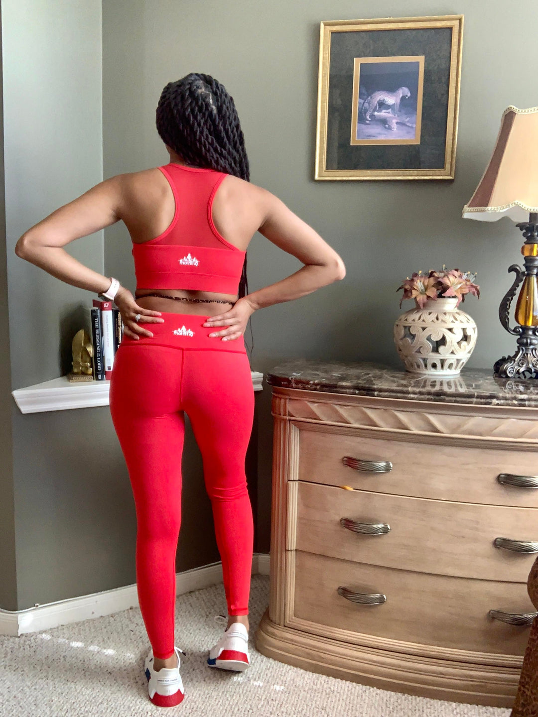 KAI MESH PANEL LEGGINGS | RED