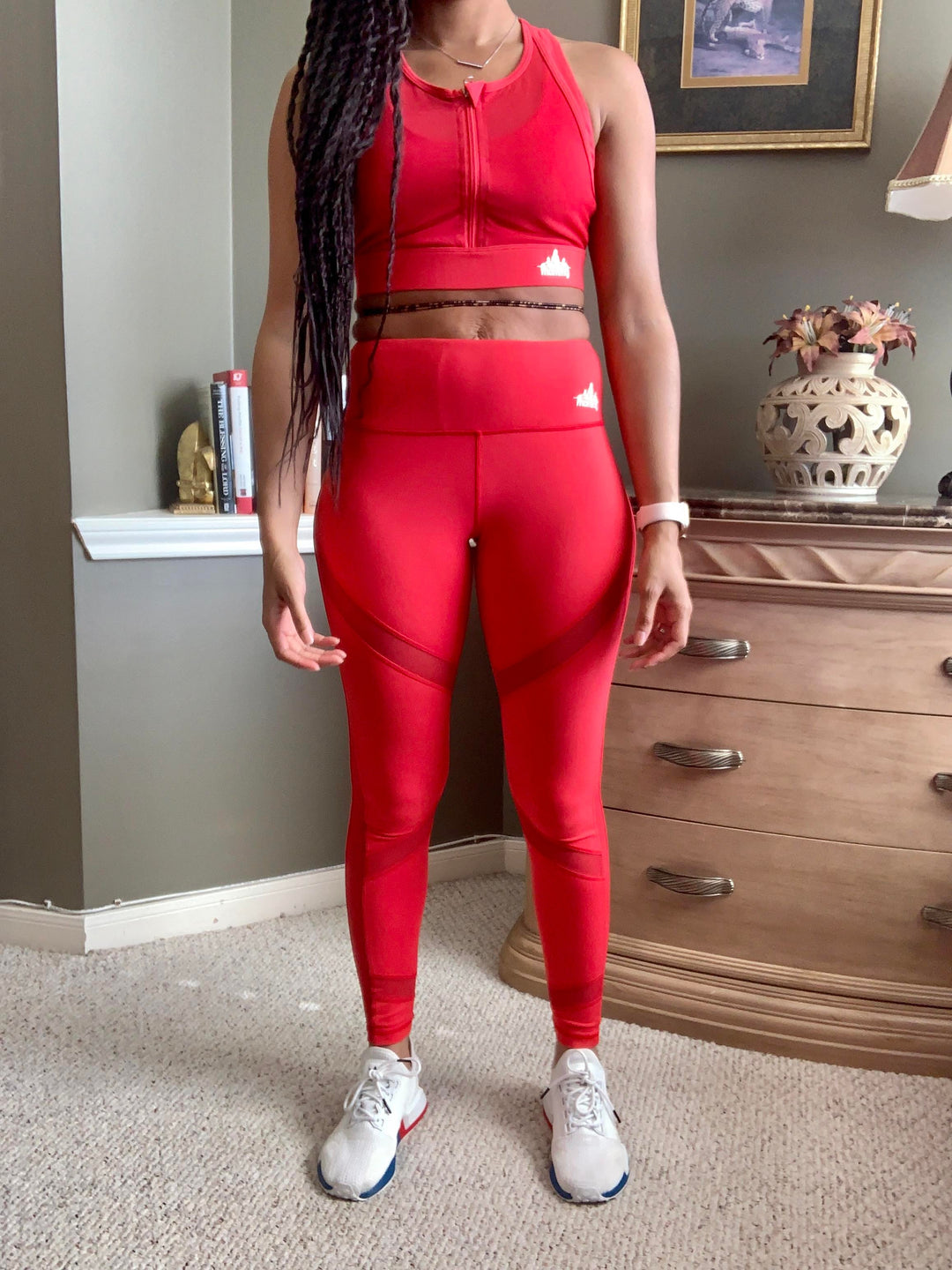 KAI MESH PANEL LEGGINGS | RED