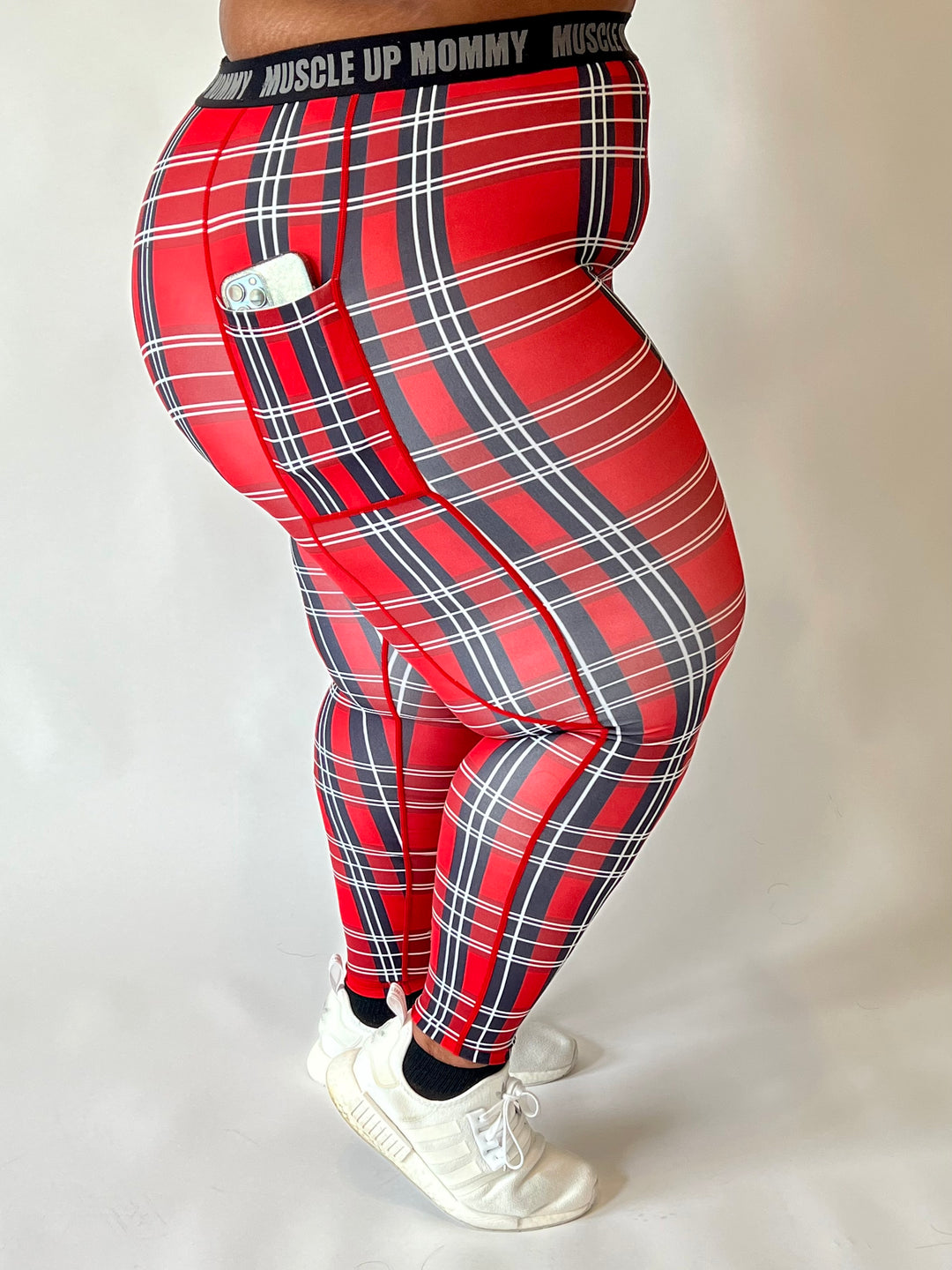 MORGAN MID RISE LEGGINGS | RED PLAID