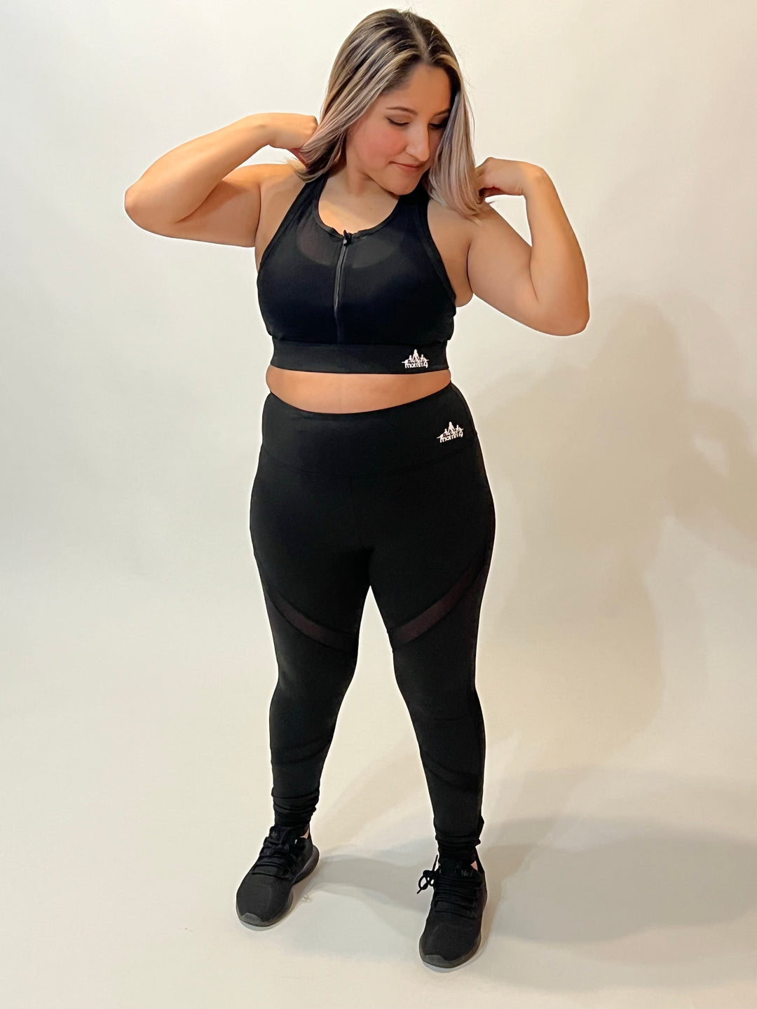 KAI MESH PANEL LEGGINGS | JET BLACK