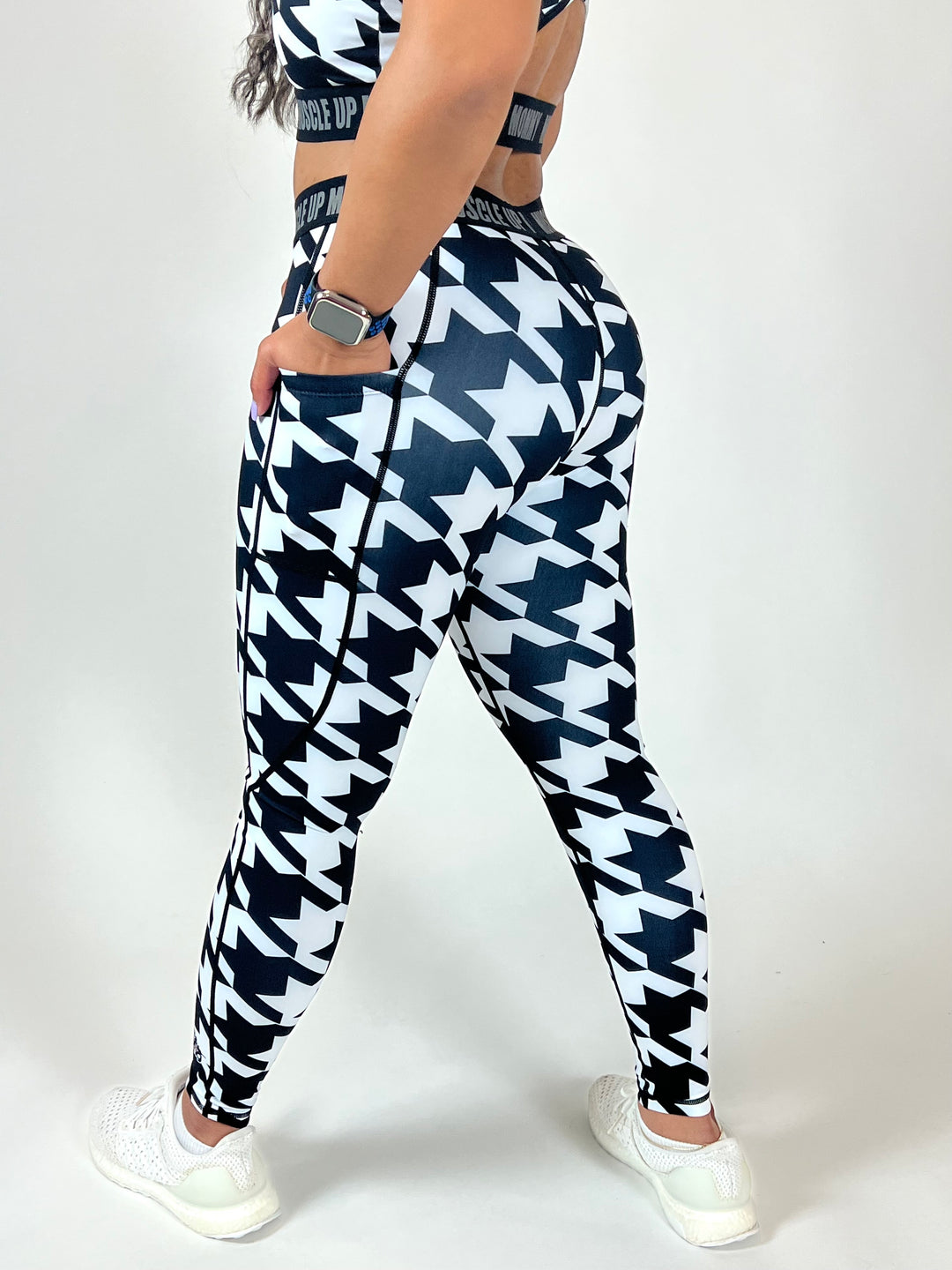 MORGAN MID RISE LEGGINGS | HOUNDSTOOTH