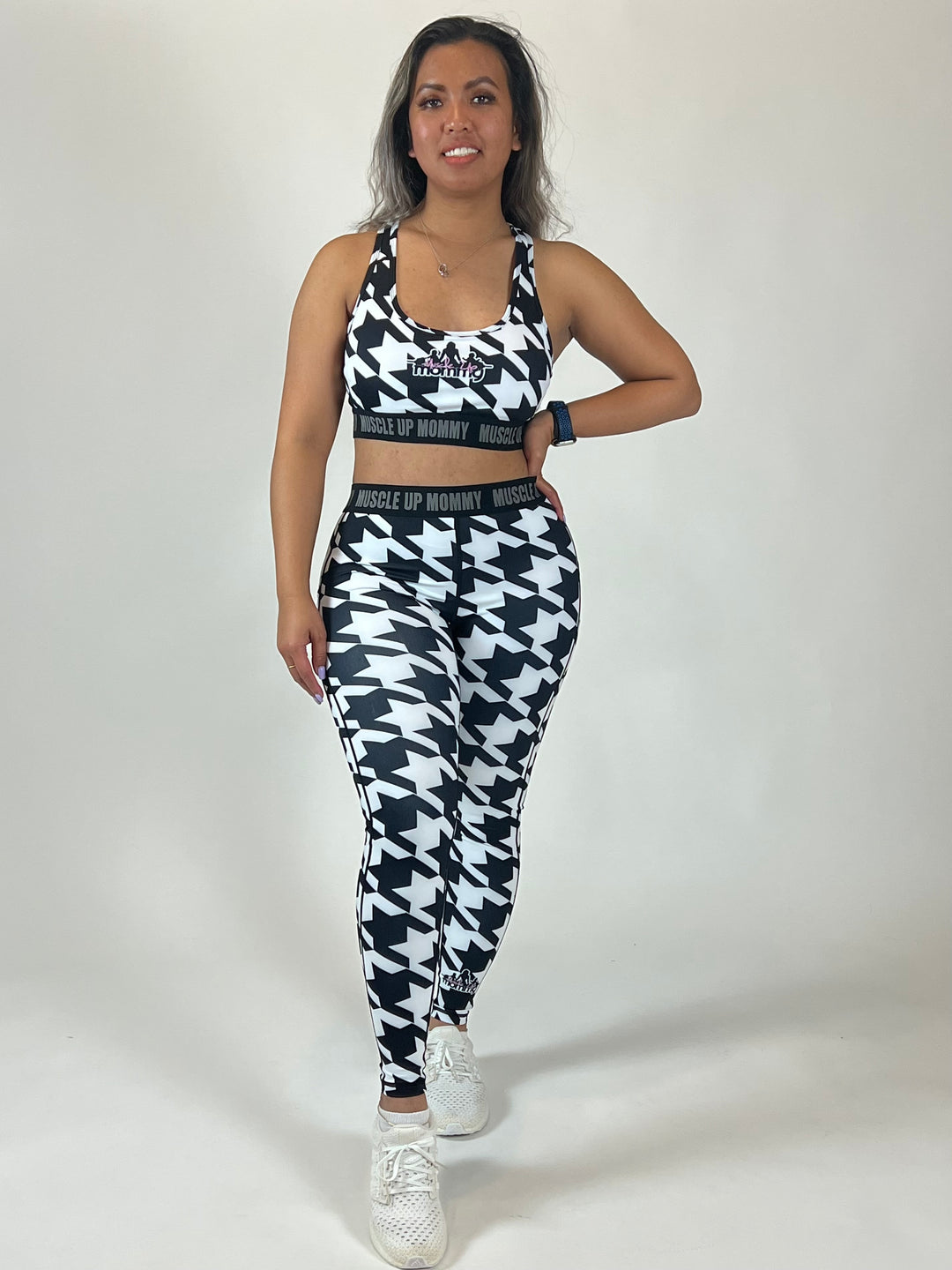 MORGAN MID RISE LEGGINGS | HOUNDSTOOTH