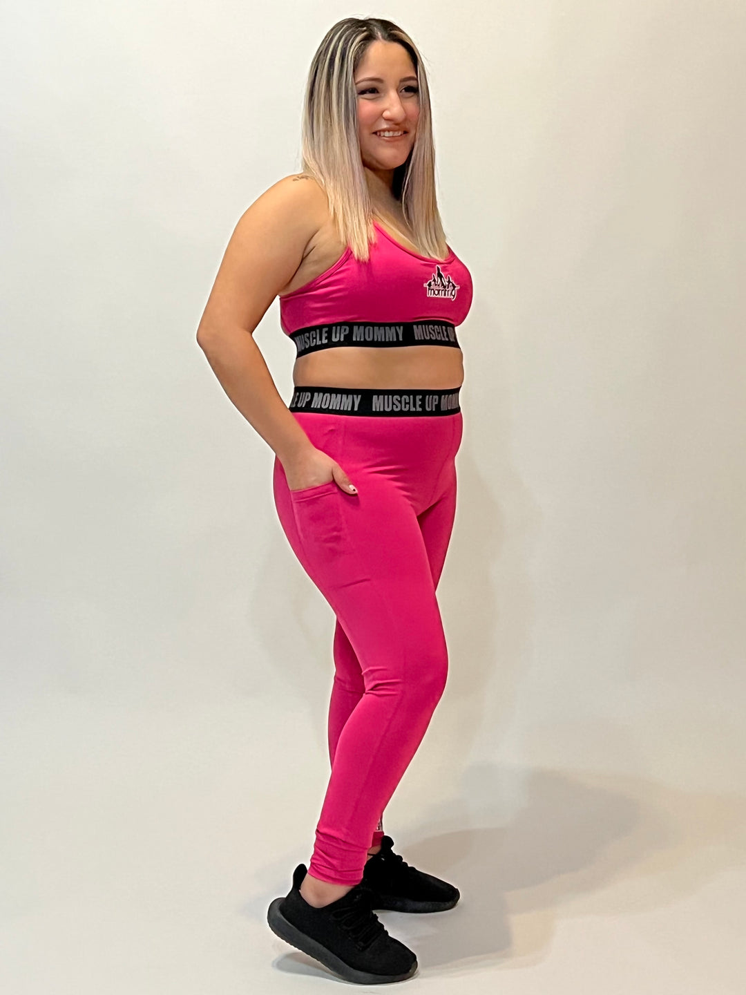 MORGAN MID RISE LEGGINGS | HOT PINK