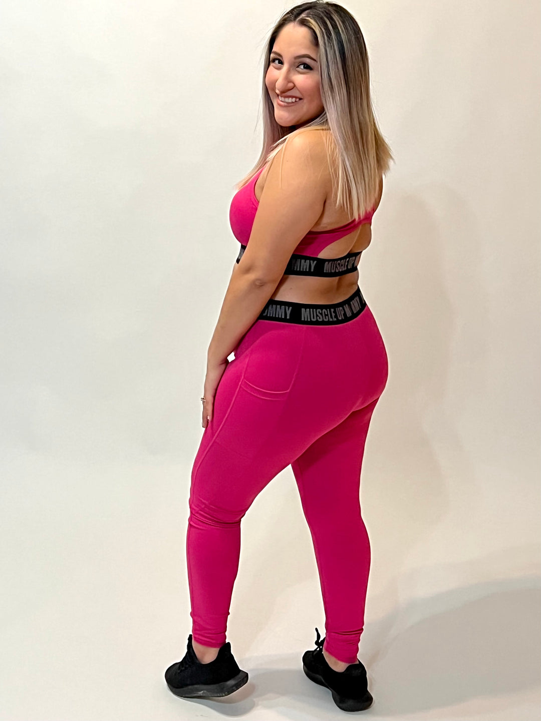 MORGAN MID RISE LEGGINGS | HOT PINK