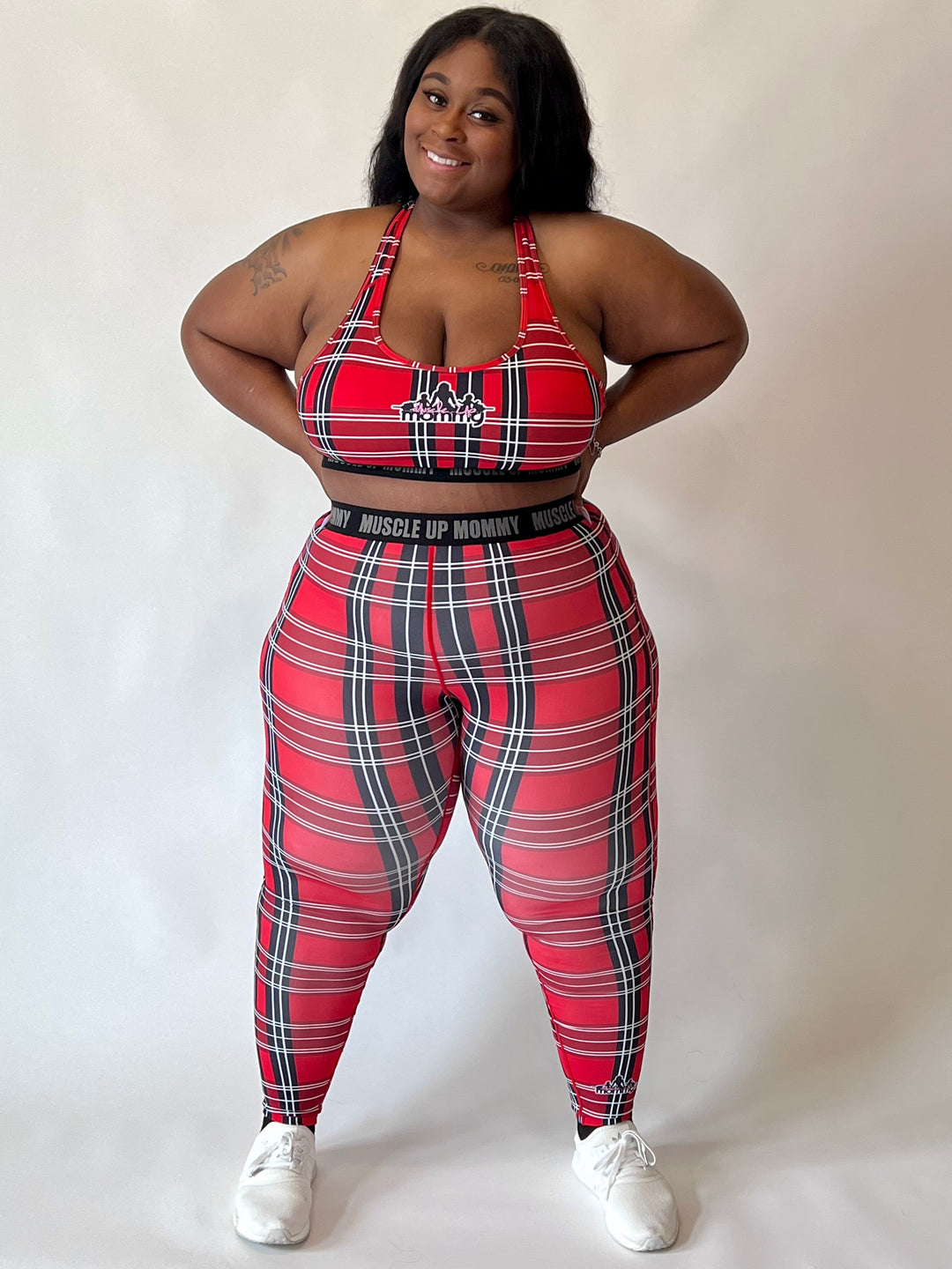 MORGAN MID RISE LEGGINGS | RED PLAID